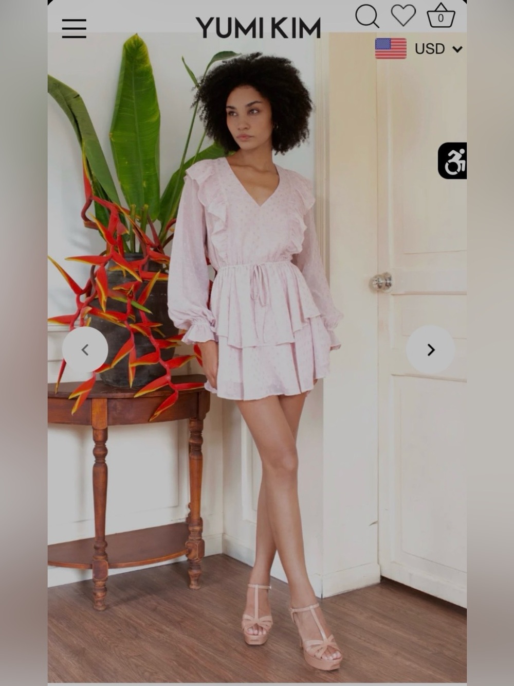 Yumi Kim West Village Dress Light Pink, Size M
